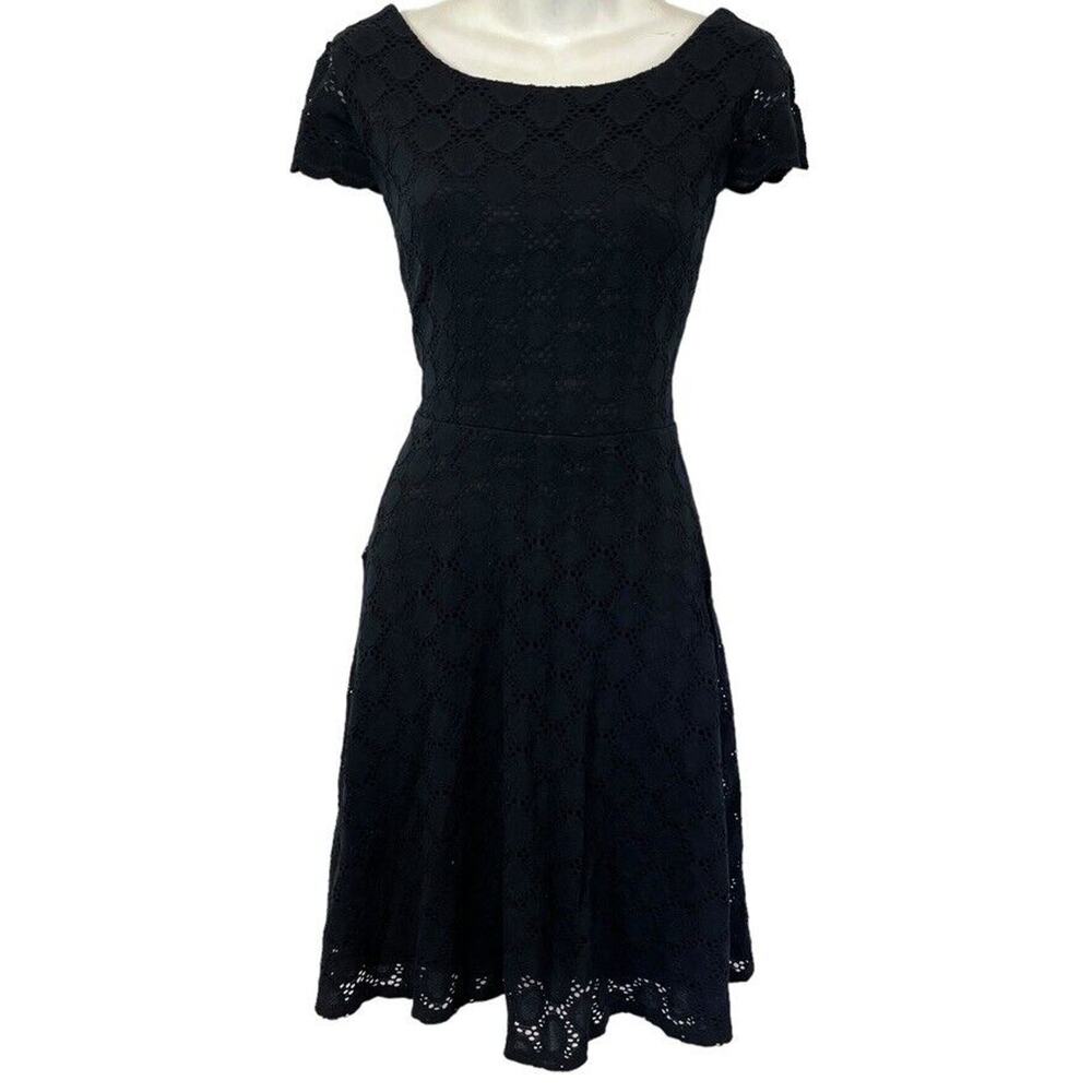Ronni Nicole Womens Eyelet Lace Skater Short Sleeve Whimsigoth Short Dress S